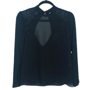 BCNU women’s blouse.  Black with lace size medium